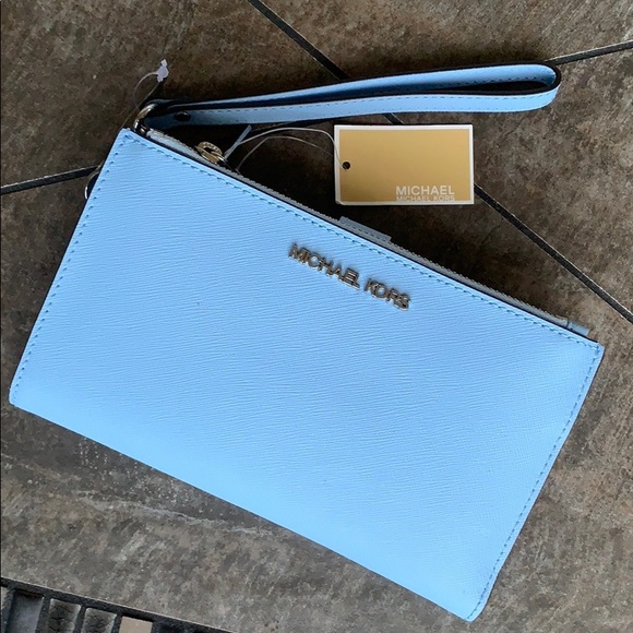 MICHAEL KORS LG DOUBLE ZIP WRISTLET Vista Blue - Picture 3 of 16